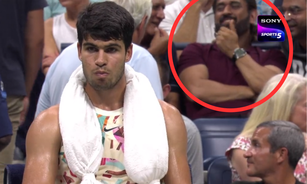 MS Dhoni Spotted Watching Carlos Alcaraz's Quarterfinal Match Against Alexander Zverev At US Open