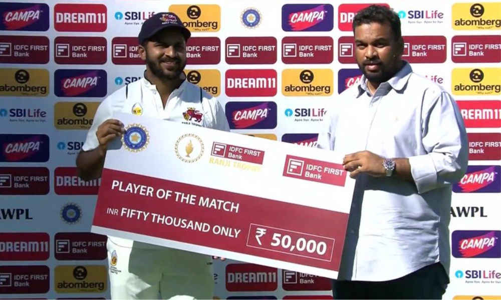 Shardul Thakur wins POTM in Ranji Trophy Semifinal with all-round brilliance against Tamil Nadu