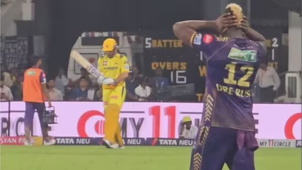 IPL 2024:  Andre Russell covers his ears as crowd creates deafening noise on MS Dhoni’s entrance, watch viral video