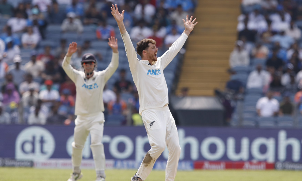 Mitchell Santner With 7-Wicket-Haul Traps Indian Batters in his Spin Web in Pune Test