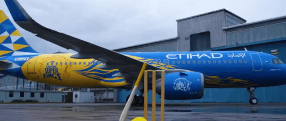 Etihad Airways Takes Cricketing Loyalty to the Skies with CSK-Themed Airbus