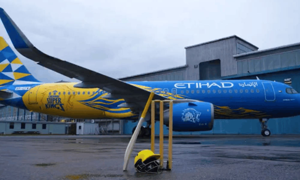 Etihad Airways Takes Cricketing Loyalty to the Skies with CSK-Themed Airbus