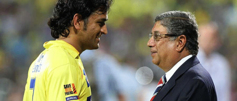 Dhoni and N Srinivasan